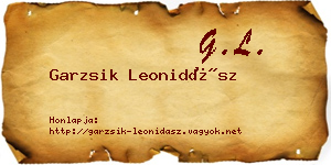 Garzsik Leonidász névjegykártya